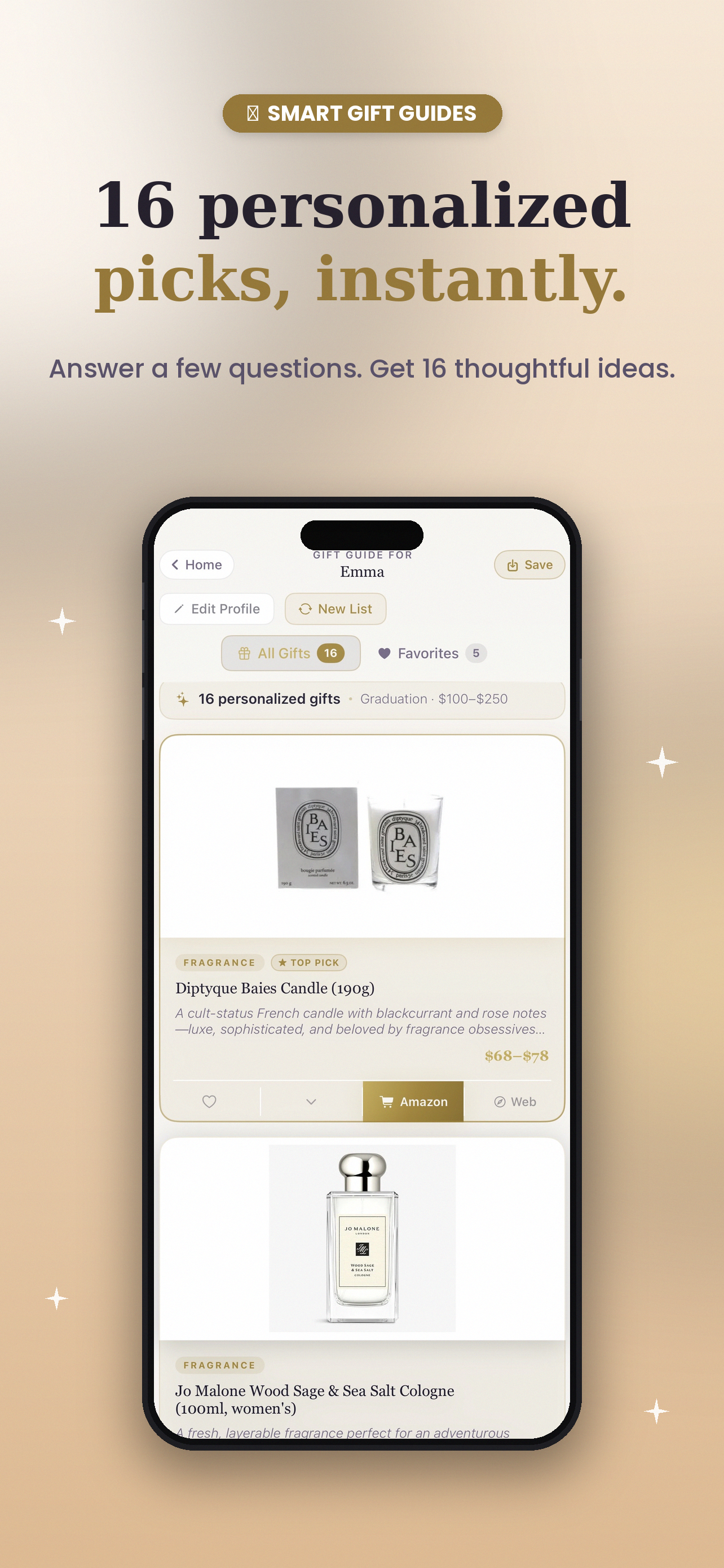 Giftella — personalised gift picks